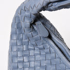 Bottega Veneta Intrecciato Hobo Handbag Blue Gray Black Metal Lambskin — view 7