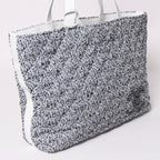 Chanel Cruise Collection Pile Beach Terry Cloth CC Logo White Gray Tote Bag — view 3