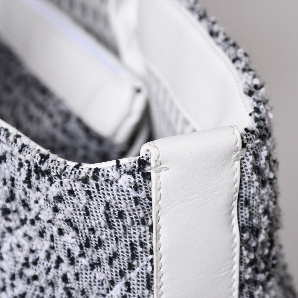 Chanel Cruise Collection Pile Beach Terry Cloth CC Logo White Gray Tote Bag — view 7