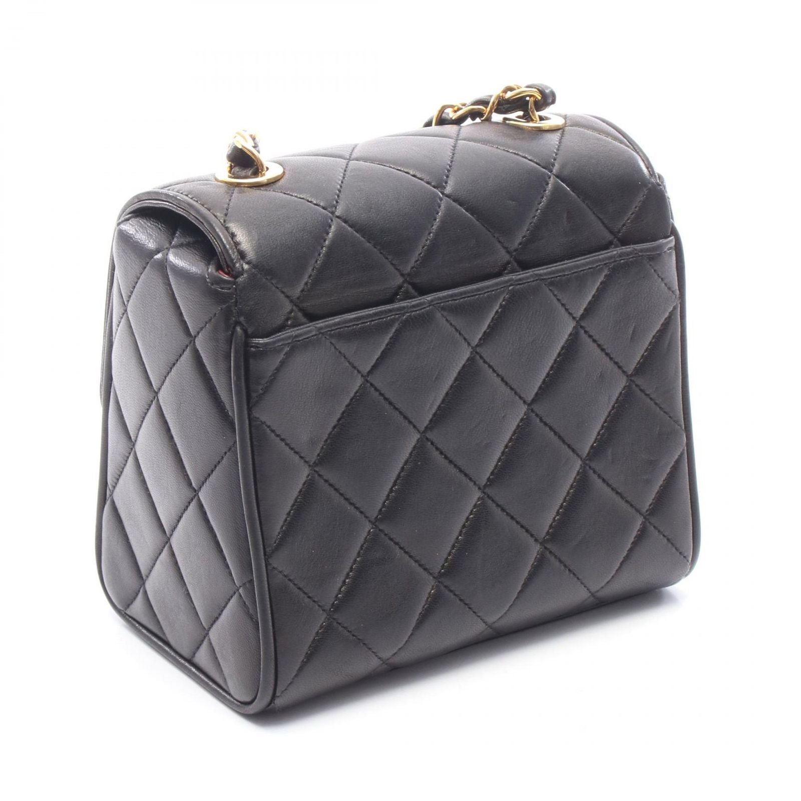 Chanel Shoulder Bag Mini Quilted Black Lambskin Mini Chain — view 2