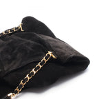 Chanel Backpack CC Logo Black Suede Leather CC Drawstring — view 8