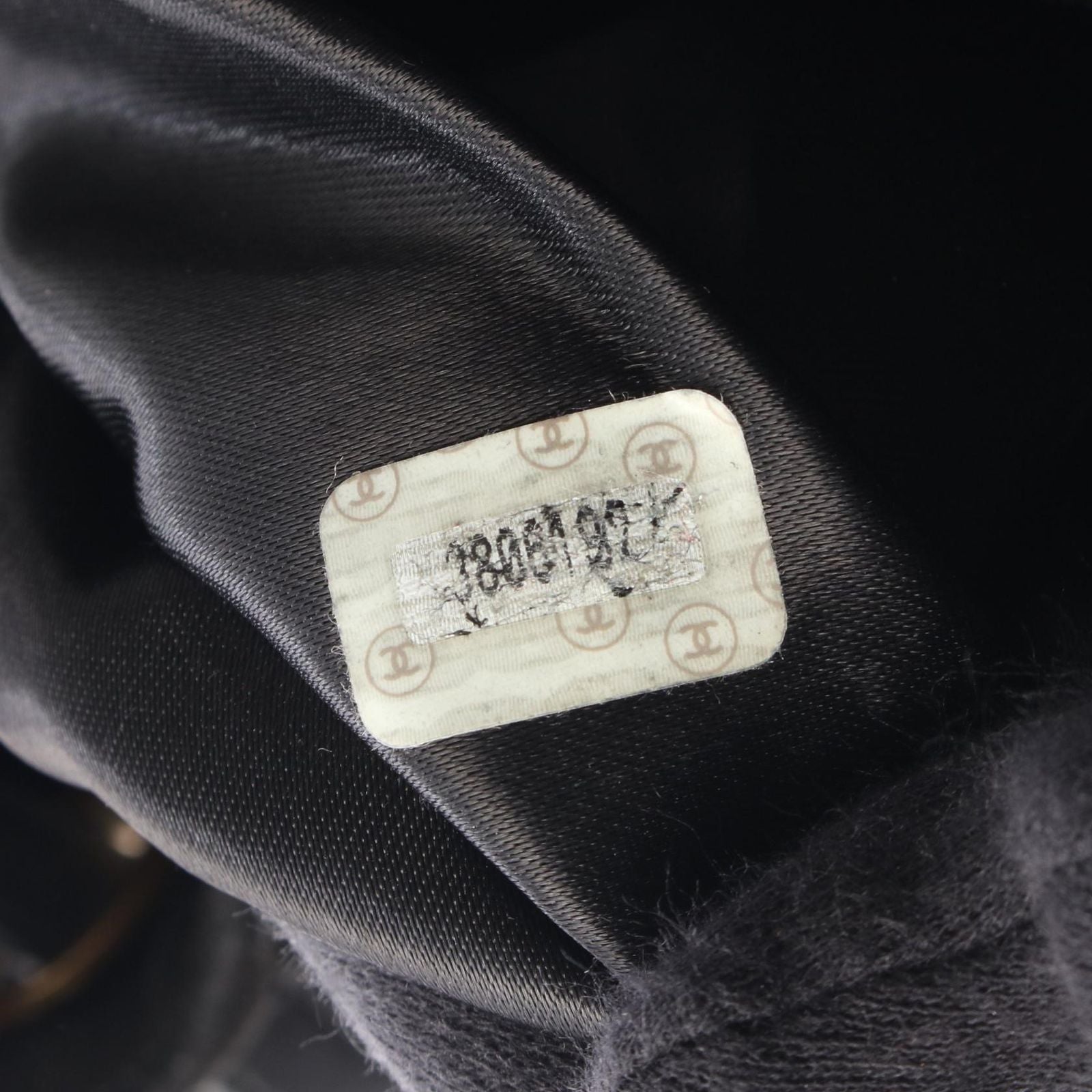 Chanel Backpack CC Logo Black Suede Leather CC Drawstring — view 5