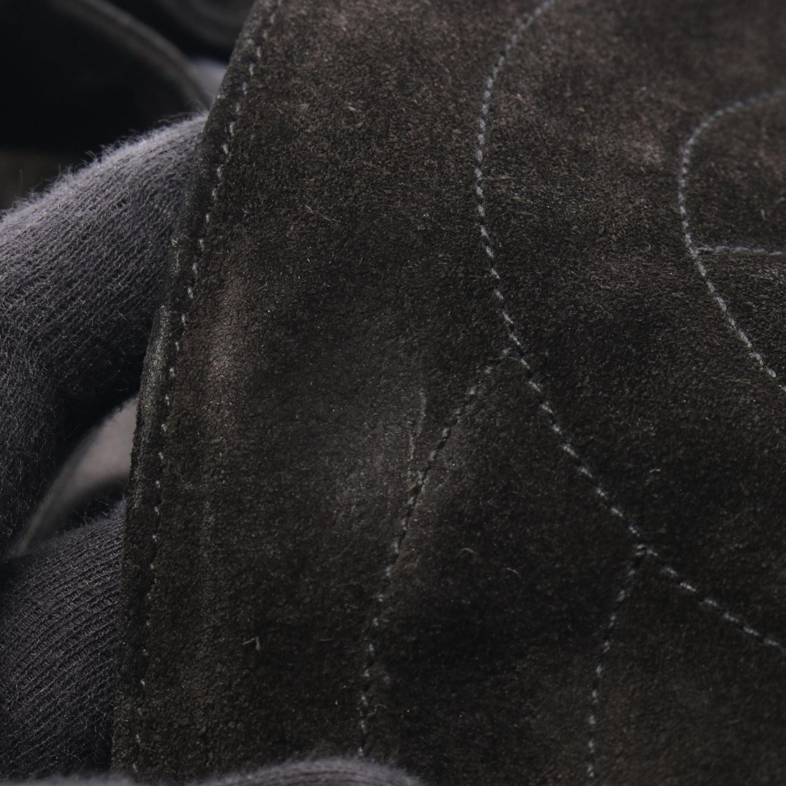 Chanel Backpack CC Logo Black Suede Leather CC Drawstring — view 7