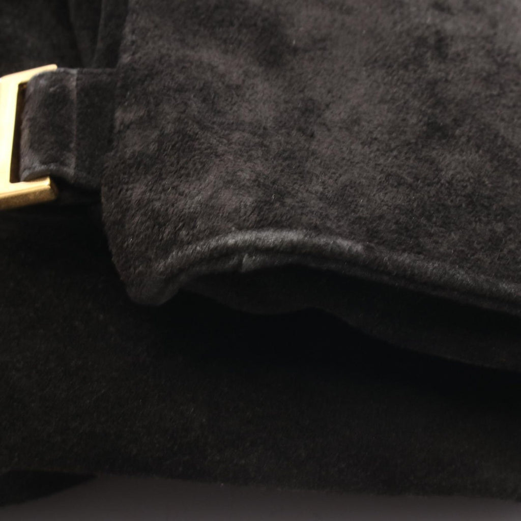 Chanel Backpack CC Logo Black Suede Leather CC Drawstring — view 9