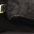 Chanel Backpack CC Logo Black Suede Leather CC Drawstring — view 9