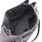 Chanel Tote Quilted Black Caviar Leather CC Logo Chain — view 3