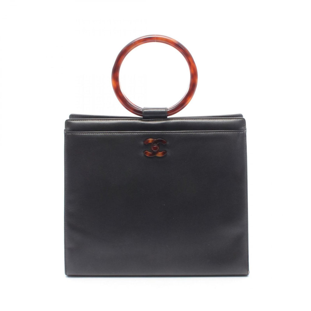 Chanel Handbag Handle Black Leather