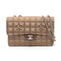 Chanel Shoulder Bag New Travel Line Khaki Leather New Single Flap Chain
