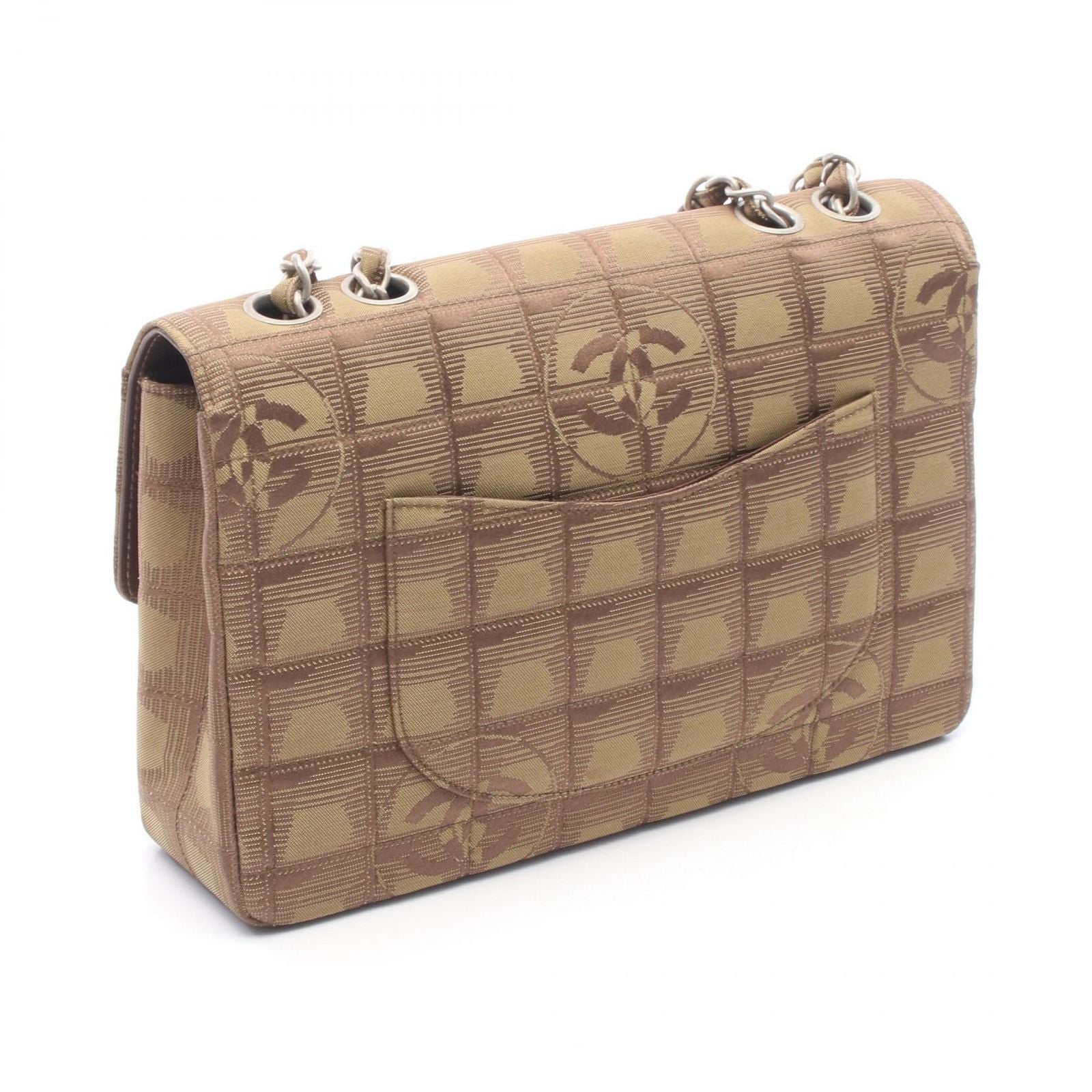 Chanel Shoulder Bag New Travel Line Khaki Leather New Single Flap Chain — view 2
