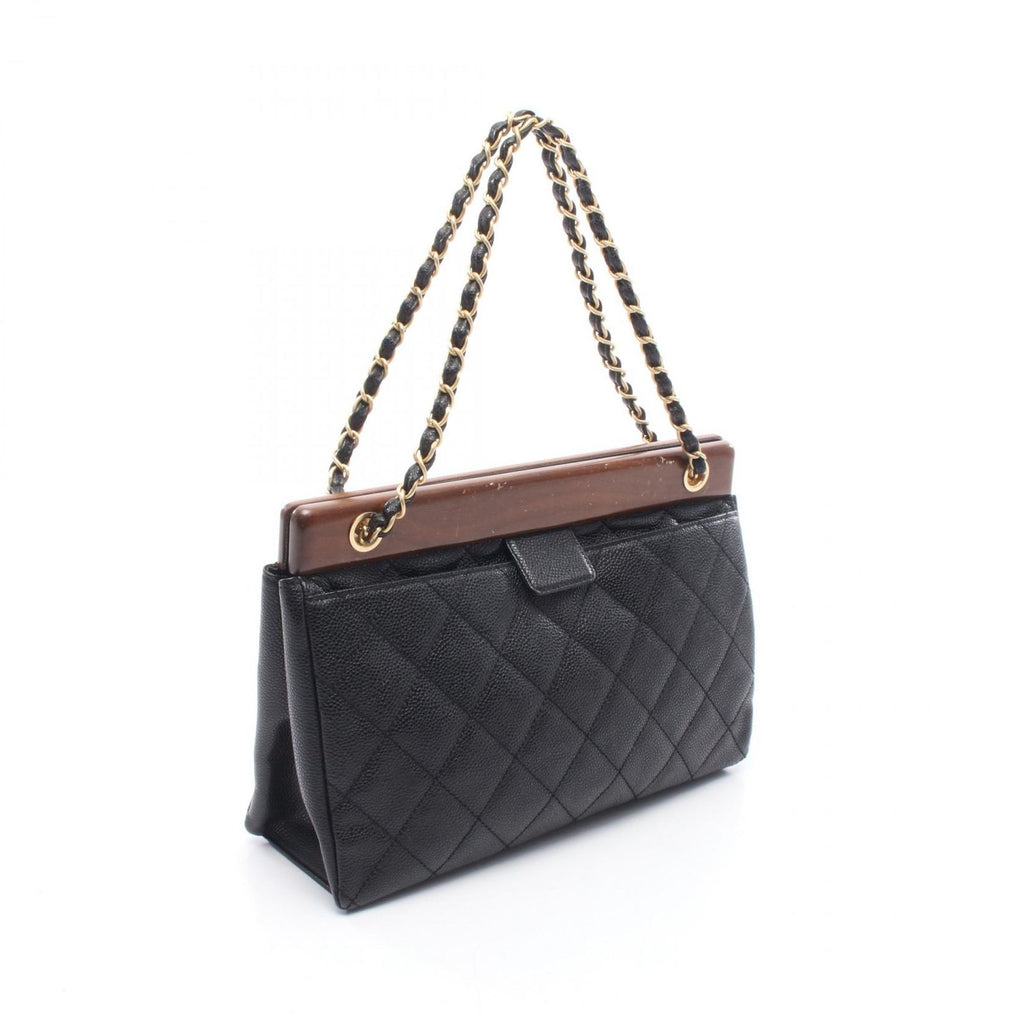 Chanel Tote Quilted Black Brown Calf Chain — view 2