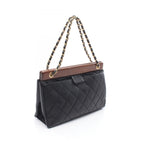 Chanel Tote Quilted Black Brown Calf Chain — view 2