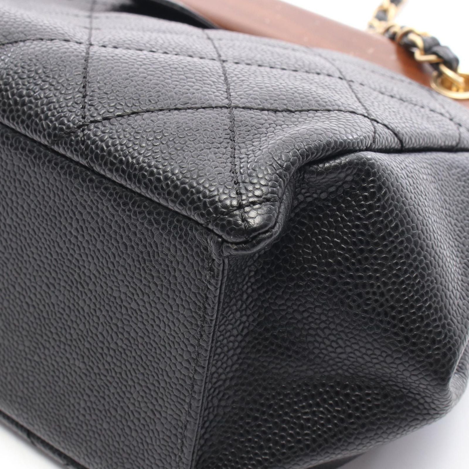Chanel Tote Quilted Black Brown Calf Chain — view 8