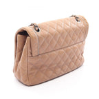 Chanel Shoulder Bag Quilted Beige Leather CC Logo Chain — view 2