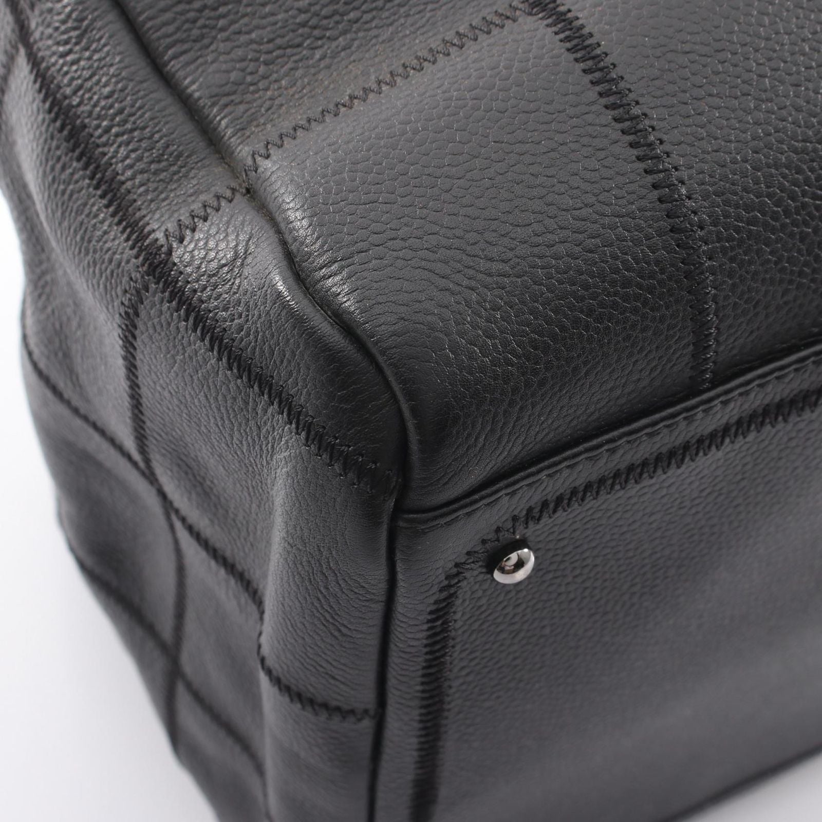Chanel Choco Bar Black Calf Boston — view 6