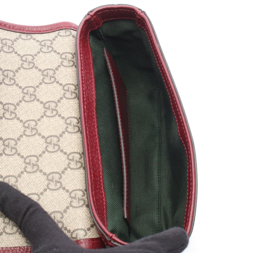 Gucci Handbag Ophidia Small Top Handle Bag 2-Way Beige Wine Red Canvas Leather — view 3
