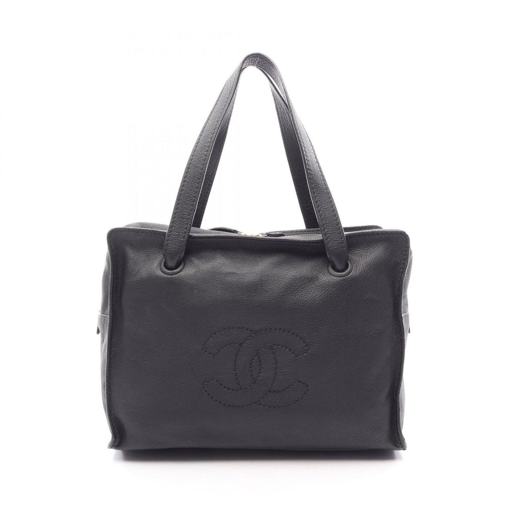 Chanel Tote CC Logo Black Leather