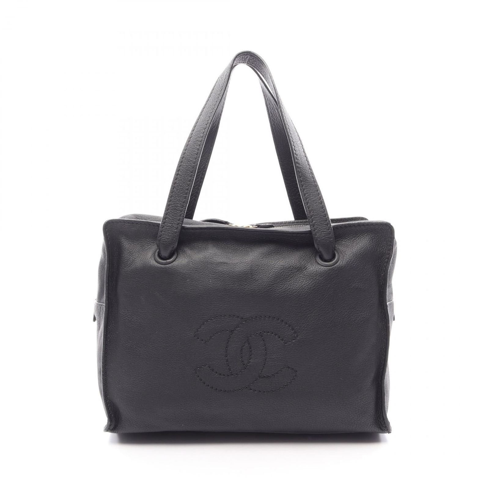 Chanel Tote CC Logo Black Leather