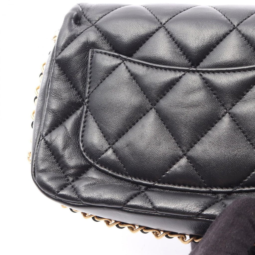 Chanel Shoulder Bag Quilted Small Flap Black Lambskin Chain — view 8