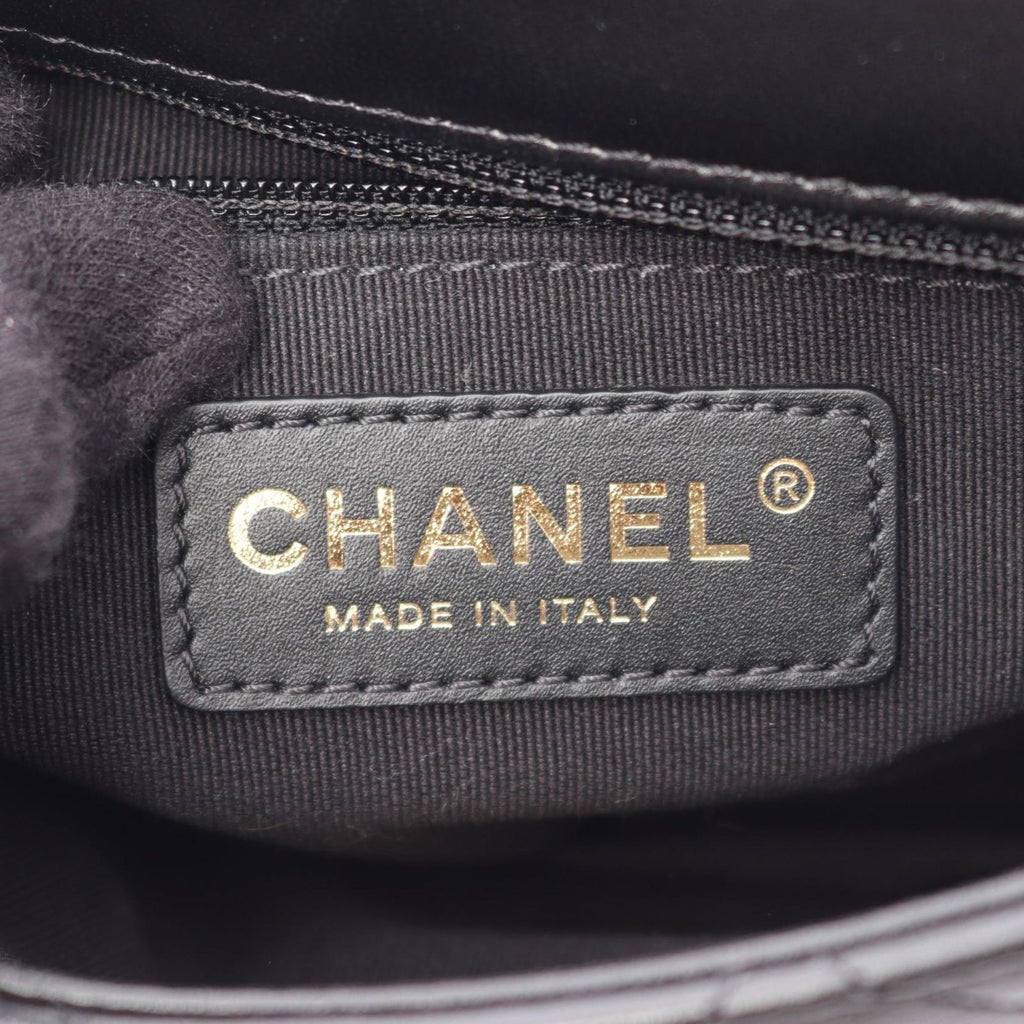 Chanel Shoulder Bag Quilted Small Flap Black Lambskin Chain — view 4