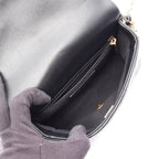 Chanel Shoulder Bag Quilted Small Flap Black Lambskin Chain — view 3