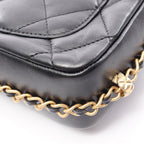 Chanel Shoulder Bag Quilted Small Flap Black Lambskin Chain — view 7