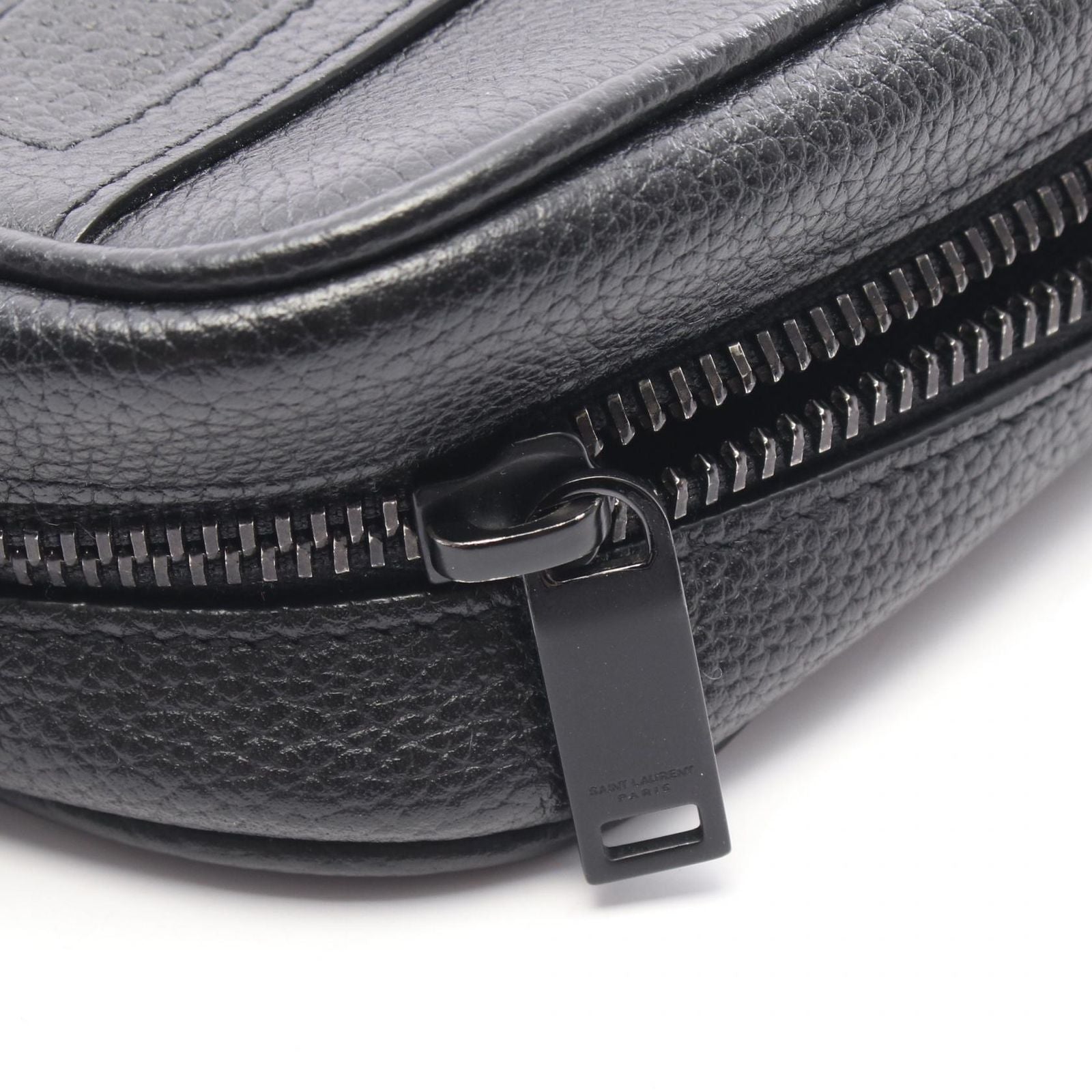 Saint Laurent Paris Shoulder Bag Camping Small Black Leather — view 5