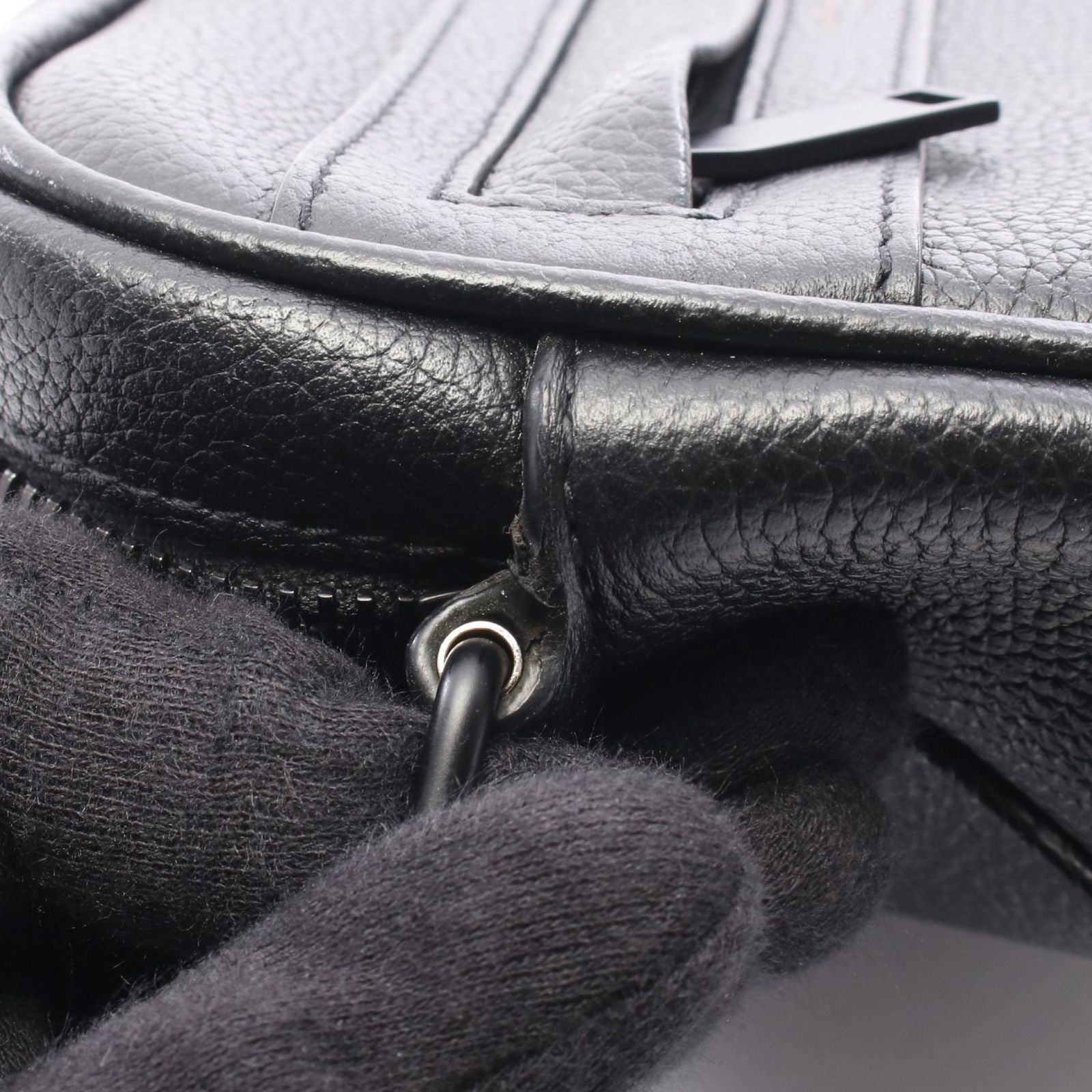 Saint Laurent Paris Shoulder Bag Camping Small Black Leather — view 7
