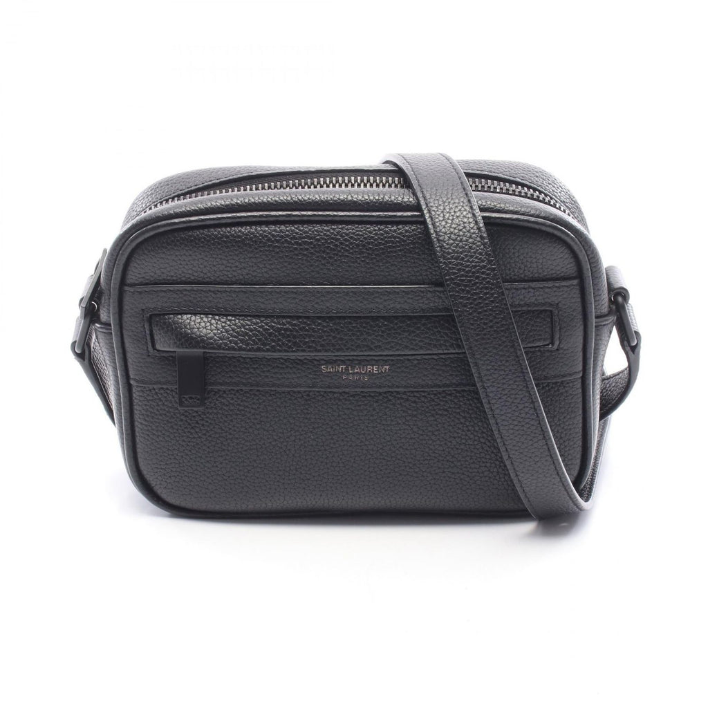 Saint Laurent Paris Shoulder Bag Camping Small Black Leather