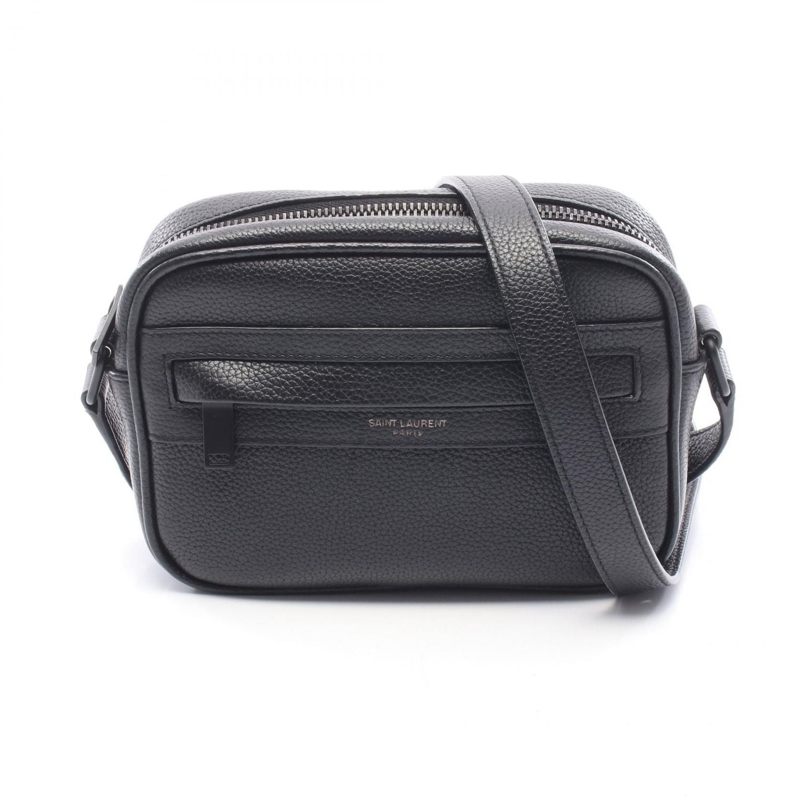 Saint Laurent Paris Shoulder Bag Camping Small Black Leather