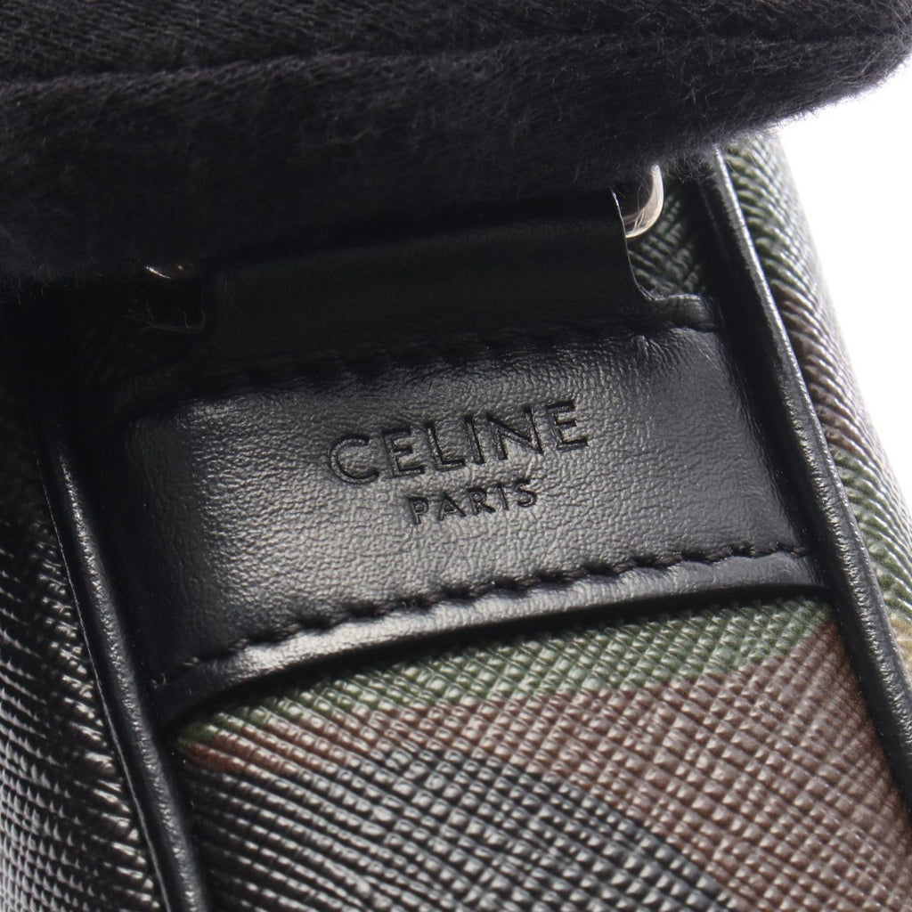 Celine Shoulder Bag Camouflage Khaki Beige Canvas Leather — view 4