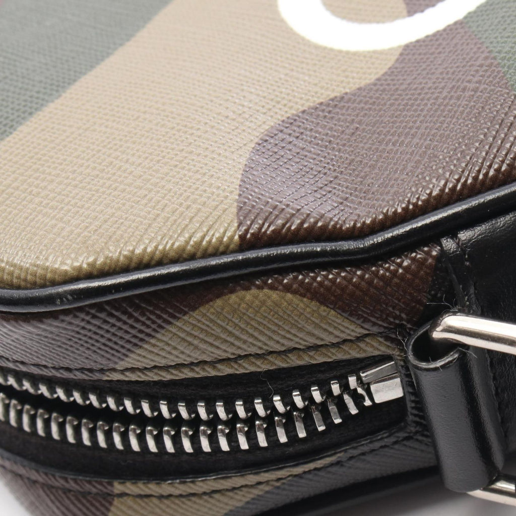Celine Shoulder Bag Camouflage Khaki Beige Canvas Leather — view 8