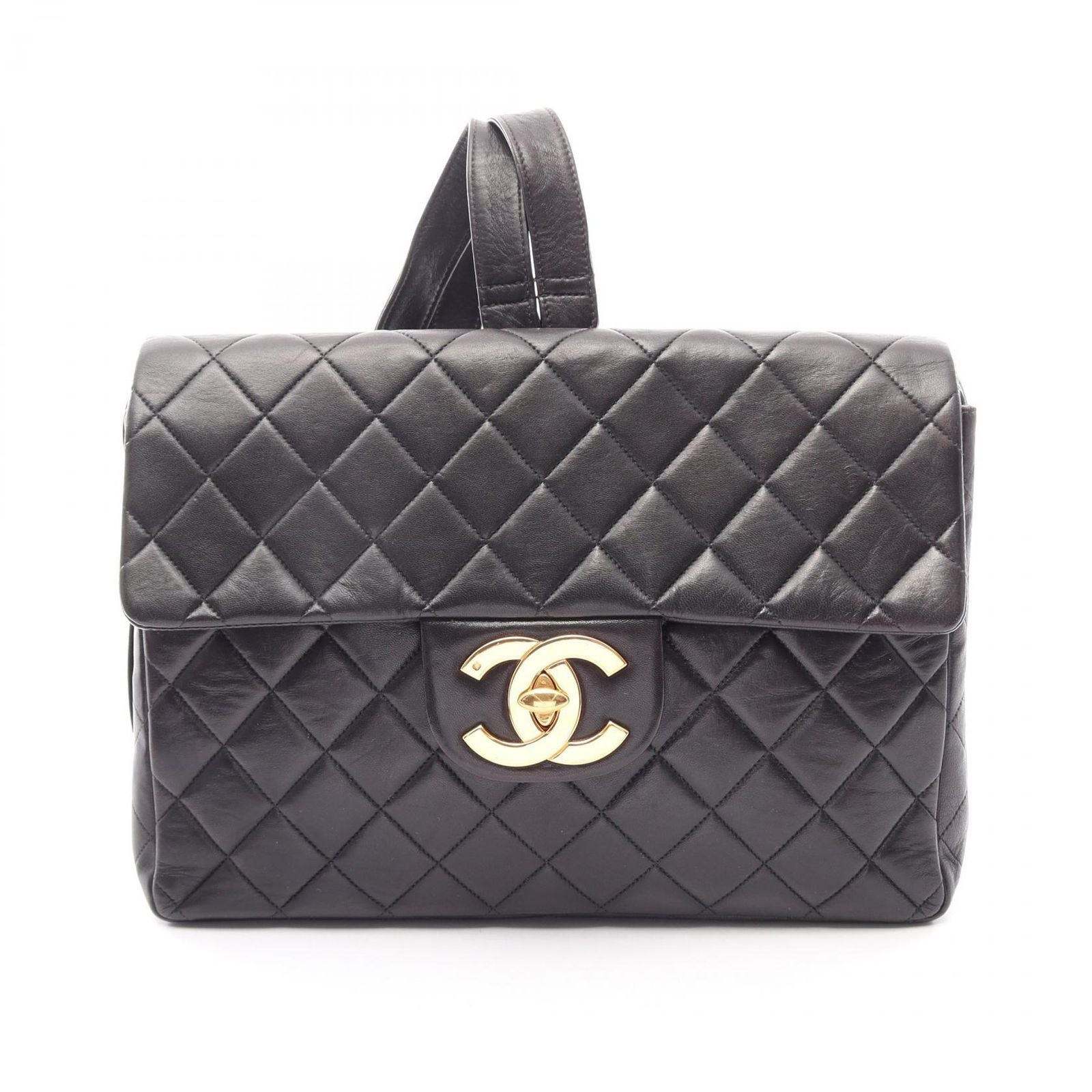 Chanel Backpack Quilted Black Lambskin