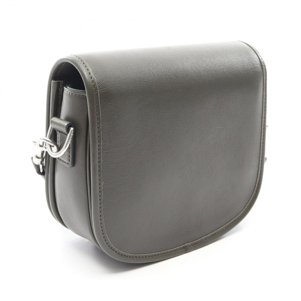 Celine Shoulder Bag Small Besace Strap Triomphe Olive Leather — view 2