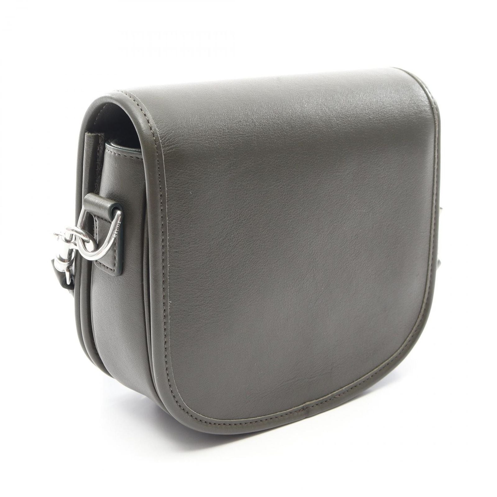 Celine Shoulder Bag Small Besace Strap Triomphe Olive Leather — view 2