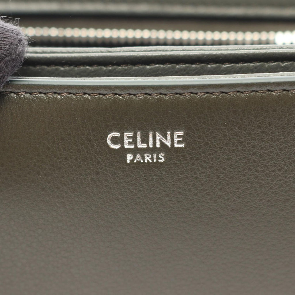 Celine Shoulder Bag Small Besace Strap Triomphe Olive Leather — view 4