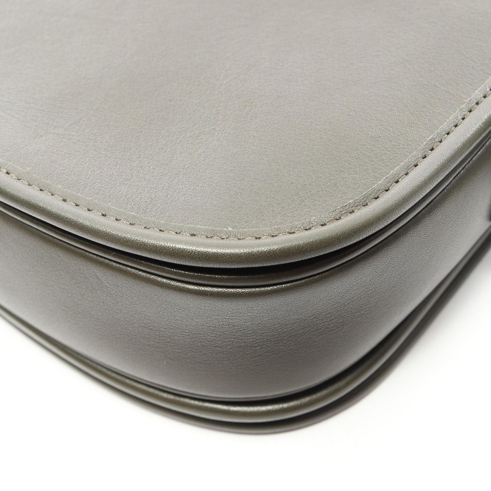 Celine Shoulder Bag Small Besace Strap Triomphe Olive Leather — view 7