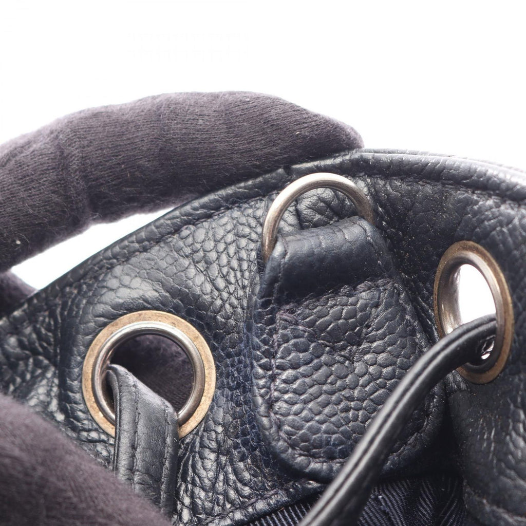 Chanel Backpack Quilted Black Caviar Leather Drawstring — view 6