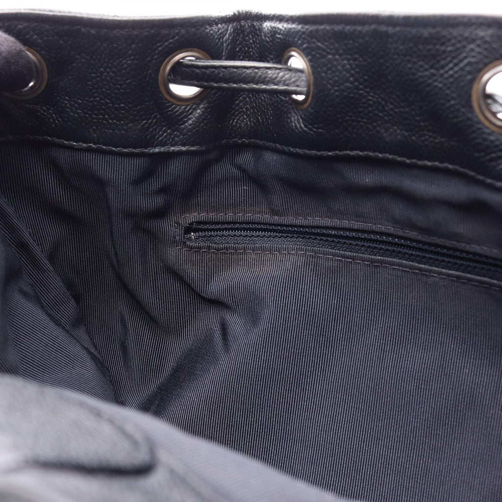 Chanel Backpack Quilted Black Caviar Leather Drawstring — view 8