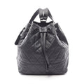 Chanel Backpack Quilted Black Caviar Leather Drawstring