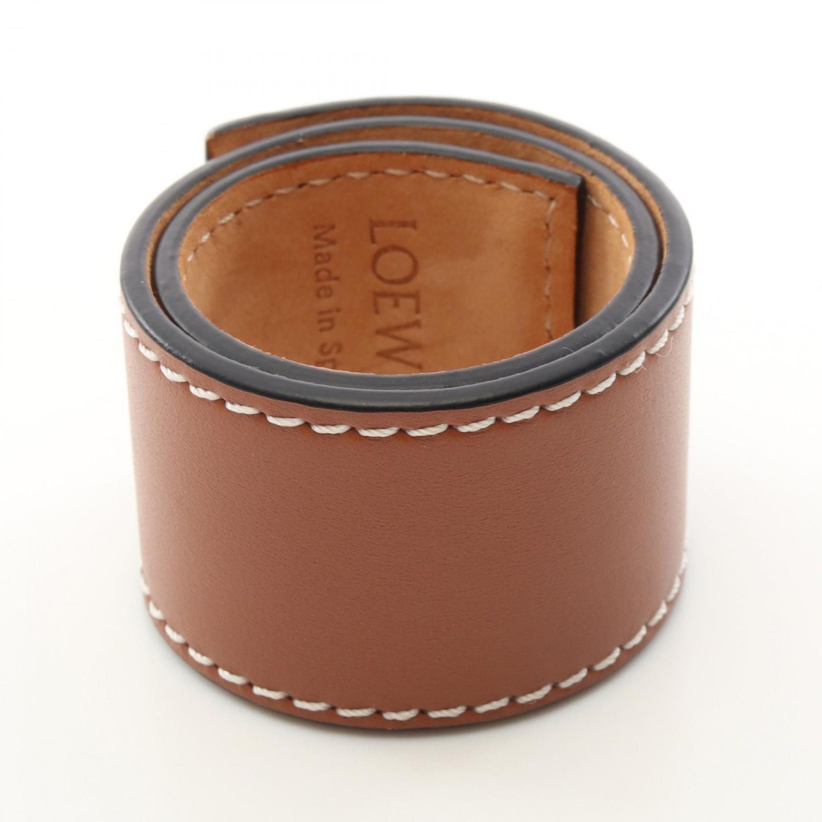 Loewe Bracelet Anagram Slap Small Brown Leather — view 2
