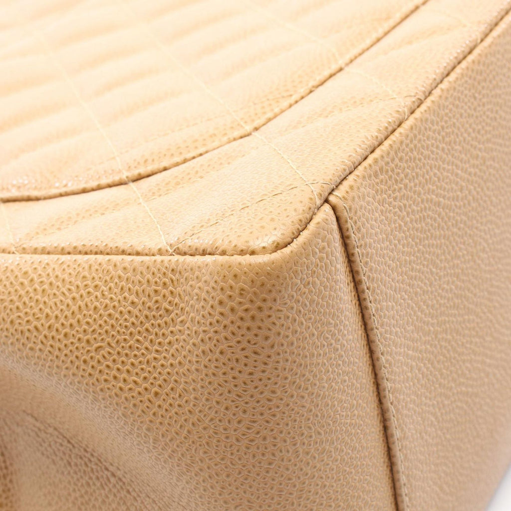 Chanel Tote Quilted Grand Shopping GST Beige Caviar Leather Chain — view 8