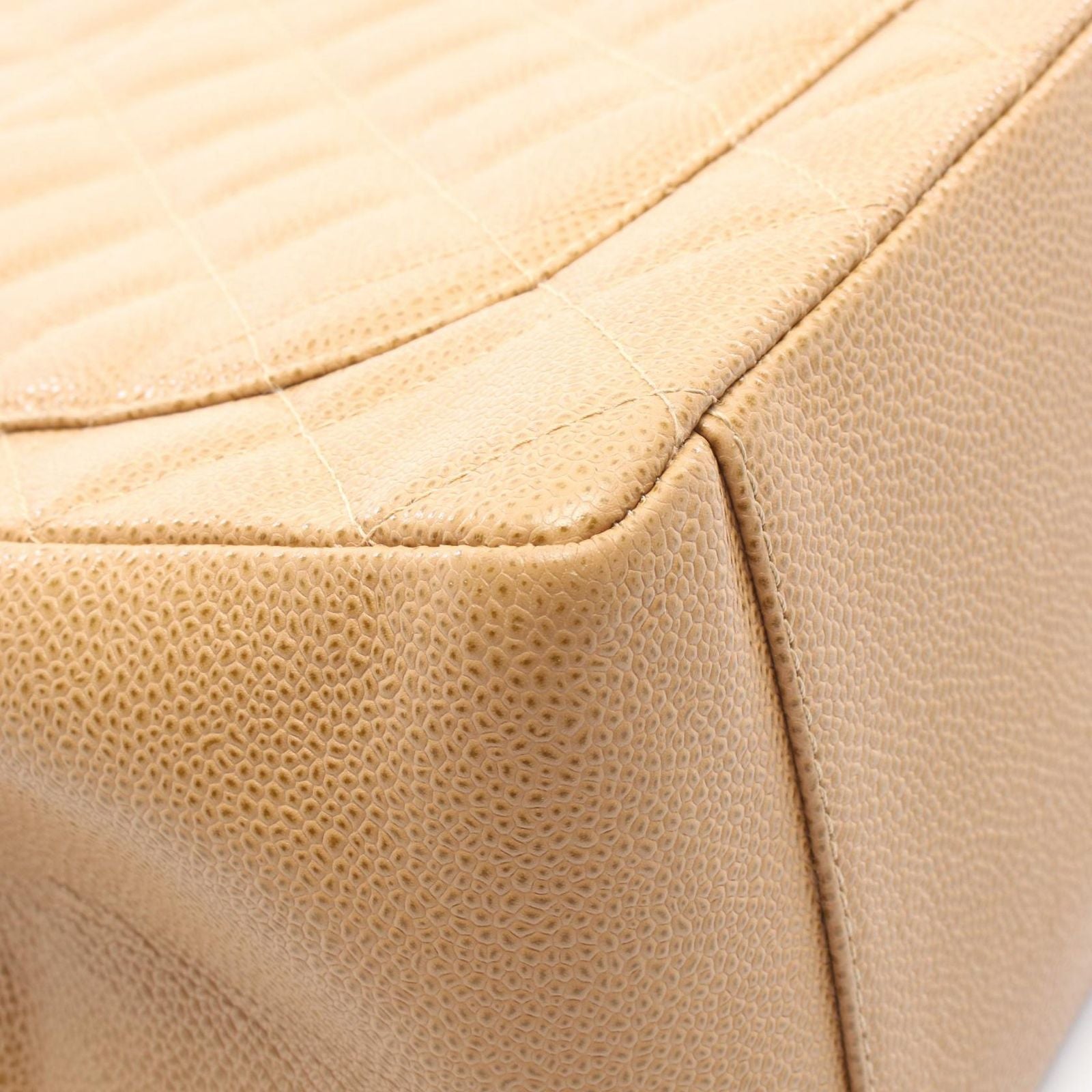Chanel Tote Quilted Grand Shopping GST Beige Caviar Leather Chain — view 8