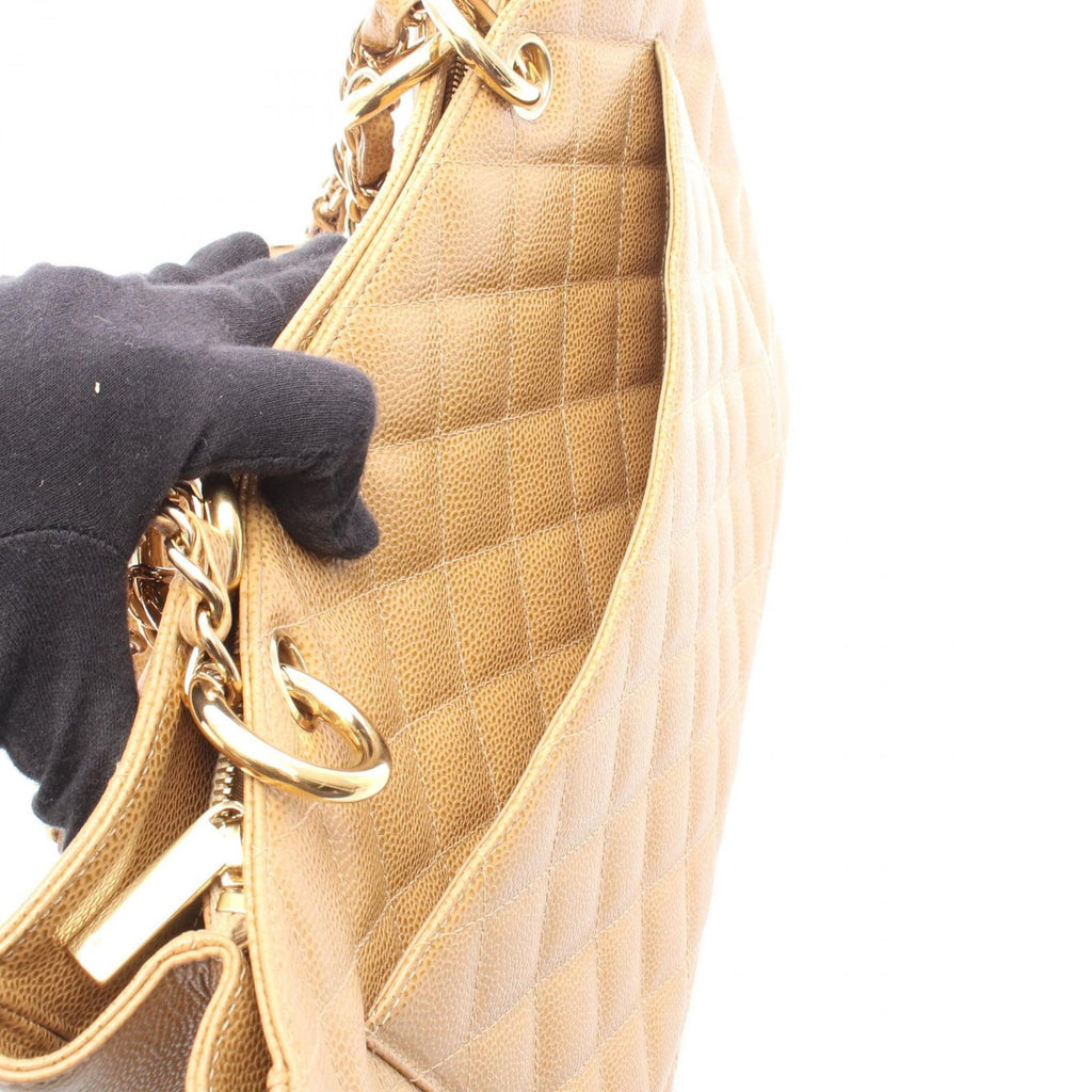 Chanel Tote Quilted Grand Shopping GST Beige Caviar Leather Chain — view 6