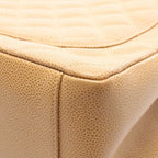 Chanel Tote Quilted Grand Shopping GST Beige Caviar Leather Chain — view 9