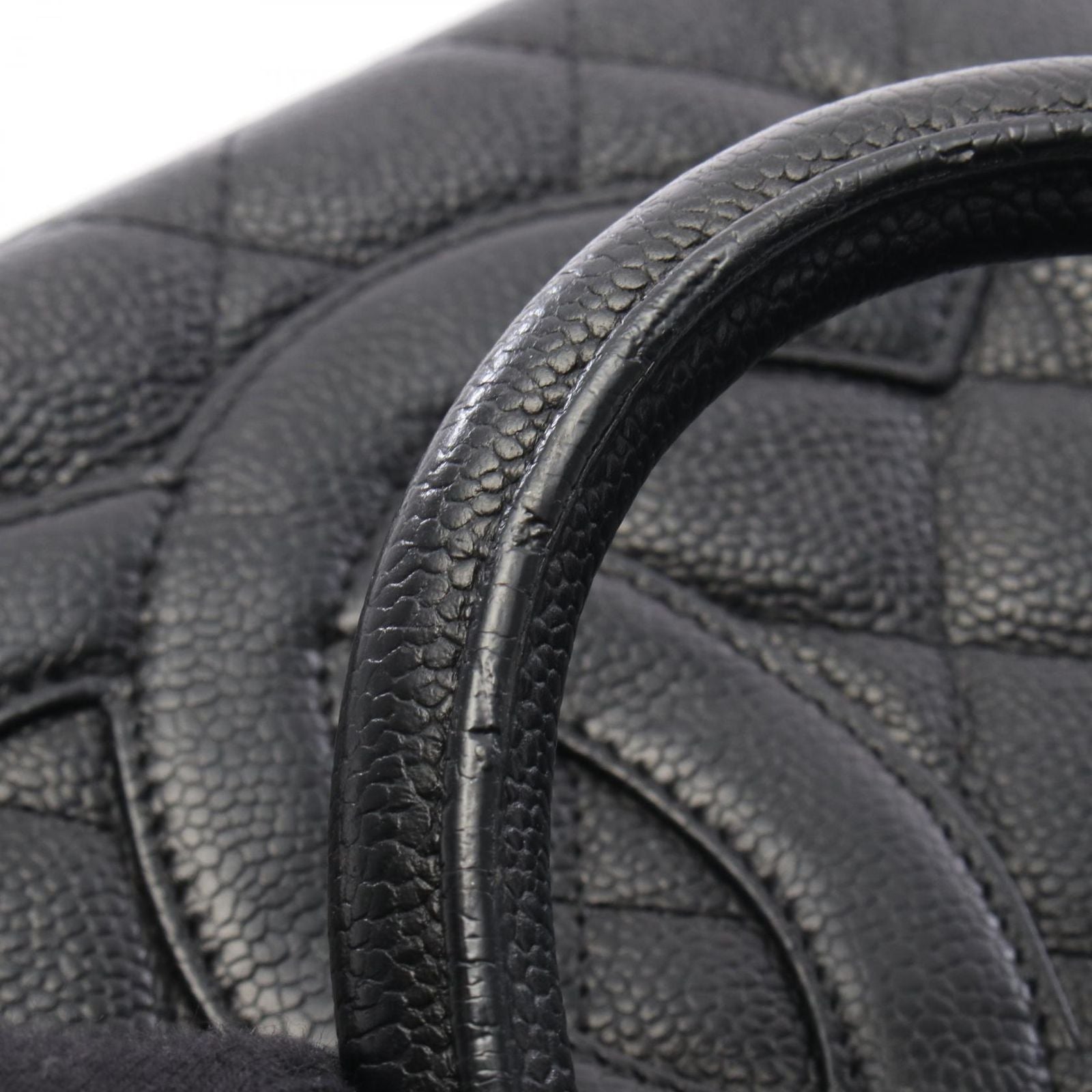 Chanel Boston Bag Quilted CC Logo Black Calf — view 9