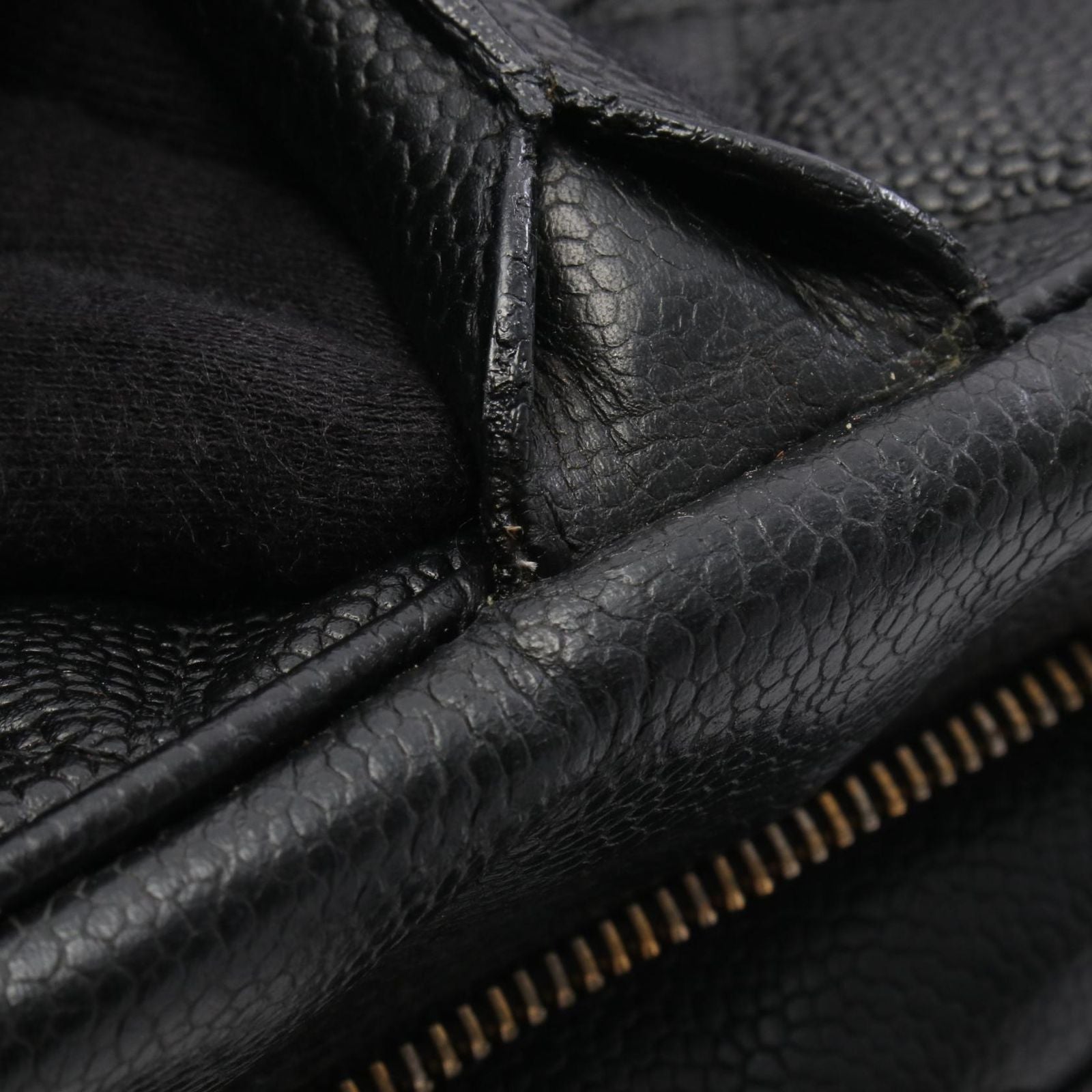 Chanel Boston Bag Quilted CC Logo Black Calf — view 8