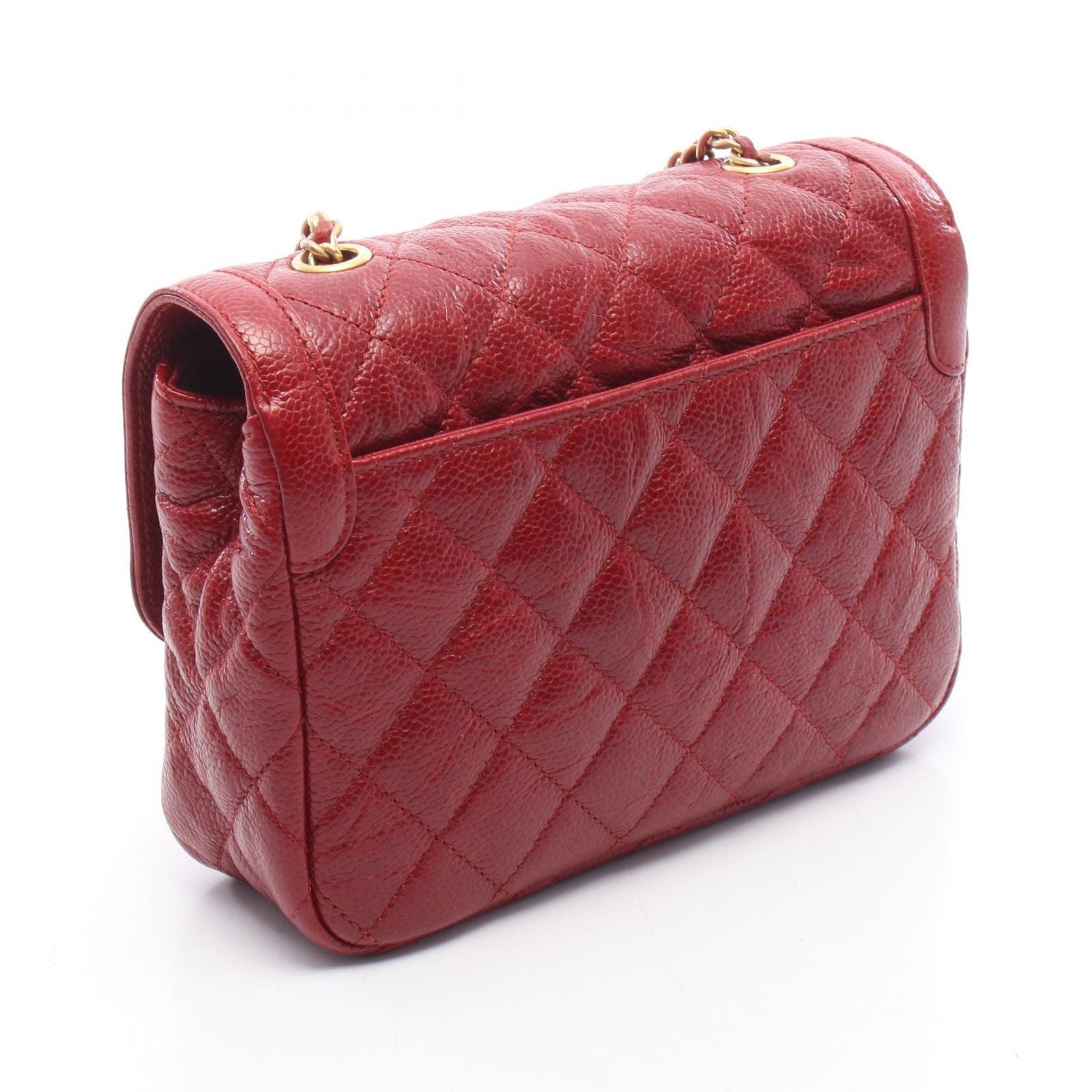 Chanel Shoulder Bag Mini Quilted Red Leather Chain — view 2