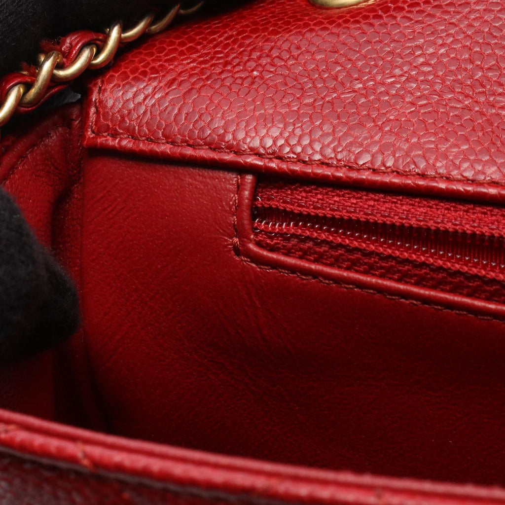 Chanel Shoulder Bag Mini Quilted Red Leather Chain — view 7