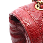 Chanel Shoulder Bag Mini Quilted Red Leather Chain — view 9