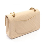Chanel Shoulder Bag Quilted Double Flap Light Beige Lambskin Chain — view 2